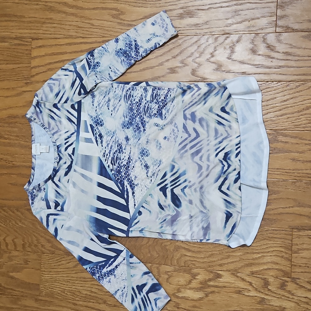 Chico’s 3/4 Sleeve Print Tee SZ M or 1